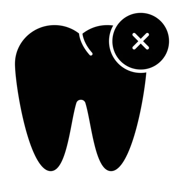 Ikona Designu Glyfu Nezdravého Zubu — Stockový vektor