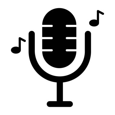 Müzik mikrofonunun eşsiz tasarım simgesi