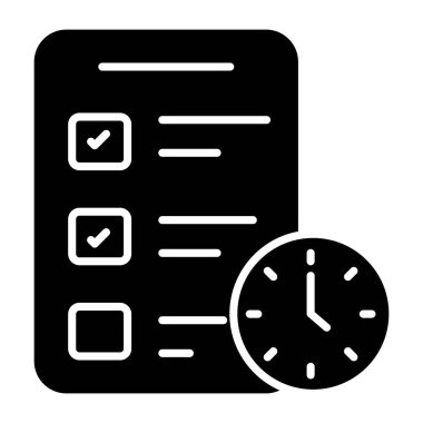 Proje bitiş tarihinin kabartma tasarım simgesi