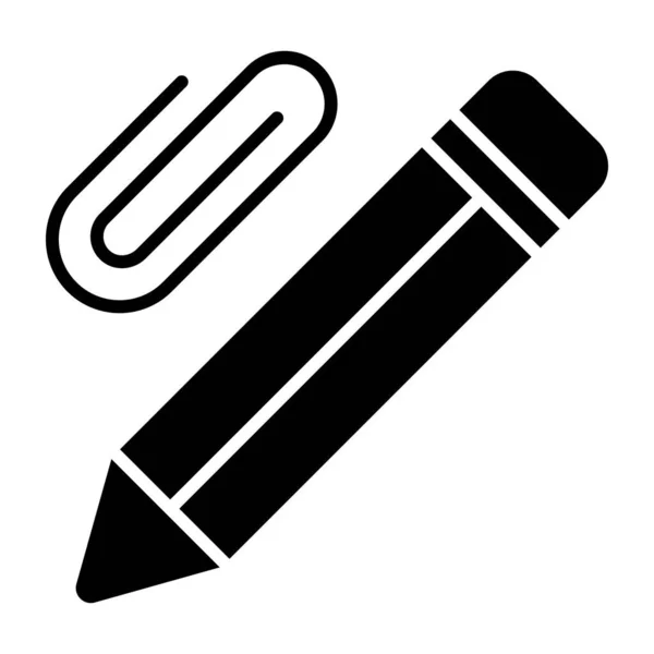 一个书写工具图标 铅笔的坚实设计 — 图库矢量图片