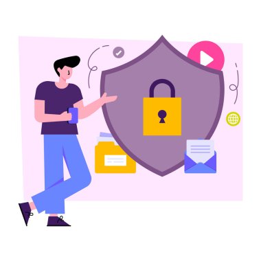 Kilitli kalkanın vektör tasarımı 