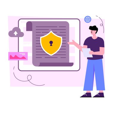 Belge güvenliğinin düzenlenebilir tasarım çizimi 