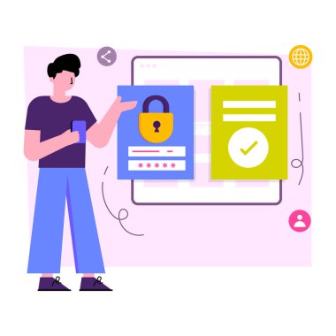 Doğrulanmış parolanın mükemmel tasarım çizimi 