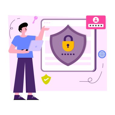 Kilitli kalkanın vektör tasarımı 