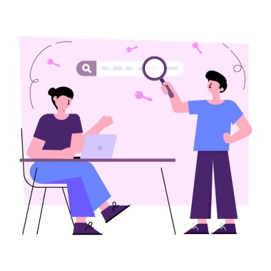 Arama anahtar kelimesinin modaya uygun tasarım çizimi 