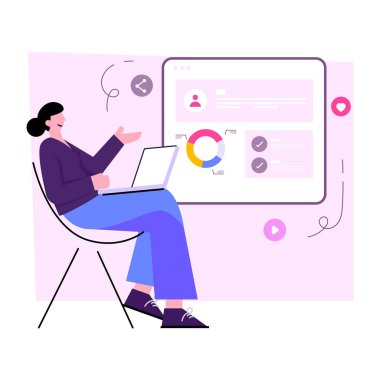 Çevrimiçi bilgi grafiğinin yaratıcı tasarım illüstrasyonu 