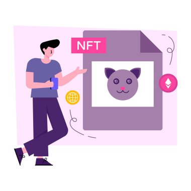 Nft dosyasının modern tasarım illüstrasyonu 