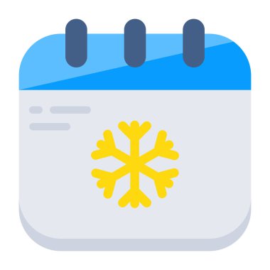 Yılbaşı takviminin düz tasarım simgesi 