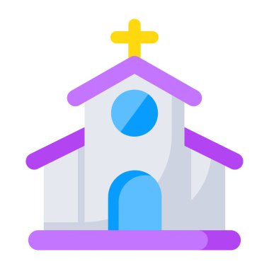 Kilisenin kavramsal düz tasarım ikonu 