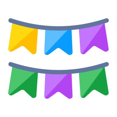 Dekor aksesuar ikonu, çelenklerin düz tasarımı