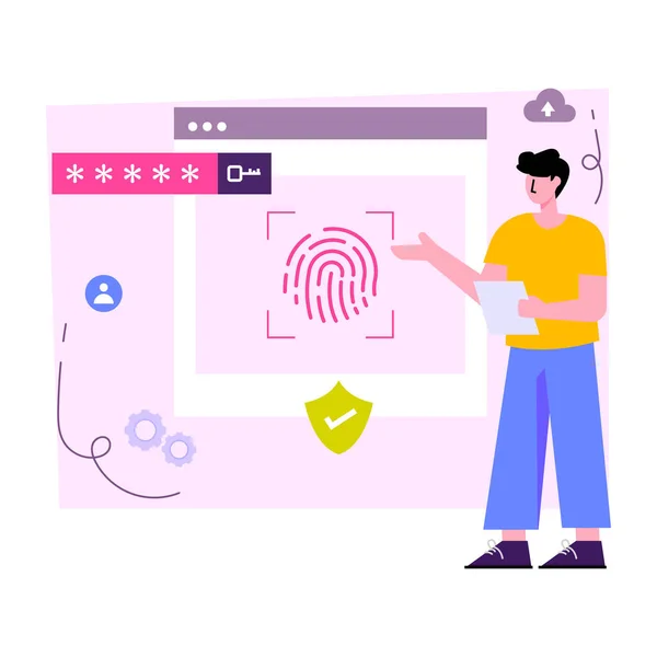 Stock vector Unique design illustration of biometric website 