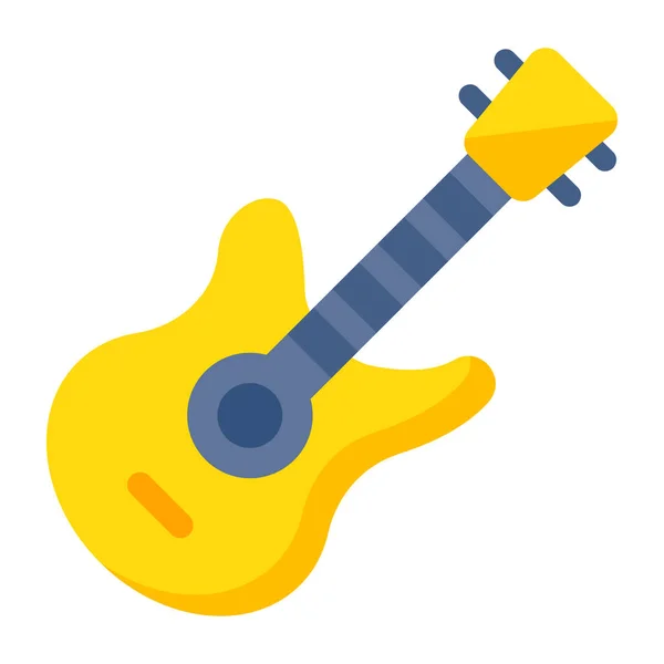 Strunowy Instrument Muzyczny Ikona Gitary — Wektor stockowy