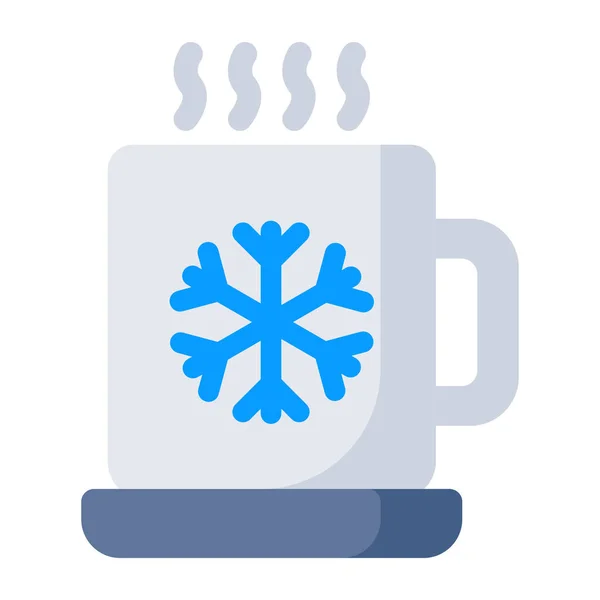 Eine Tasse Heißen Kaffee Flachen Design — Stockvektor