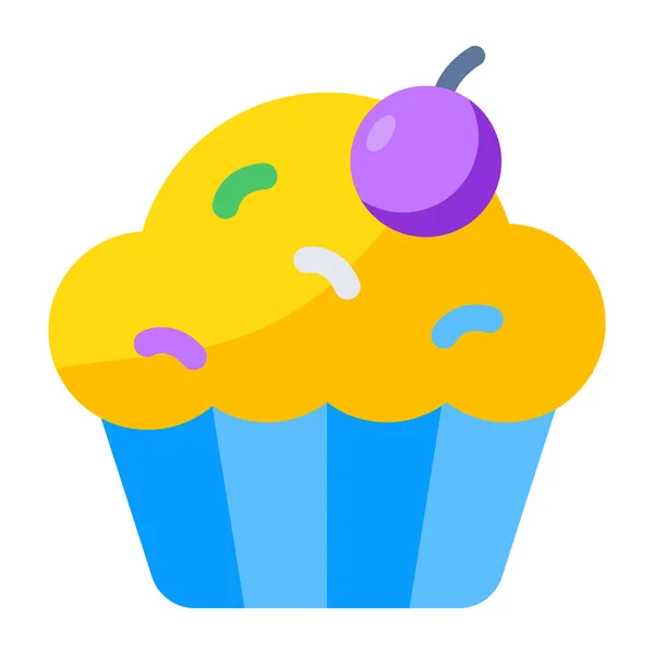 Icône Design Tendance Cupcake — Image vectorielle