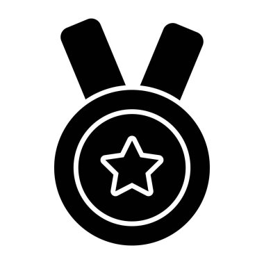 Birinci konum başarı madalyası simgesi sağlam tasarım