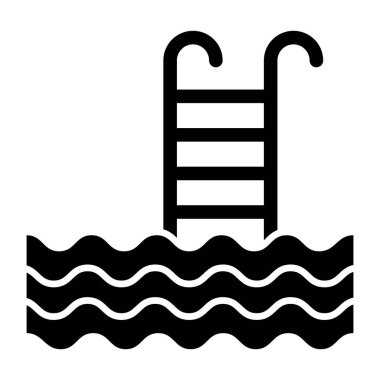 Editable design icon of swimming pool