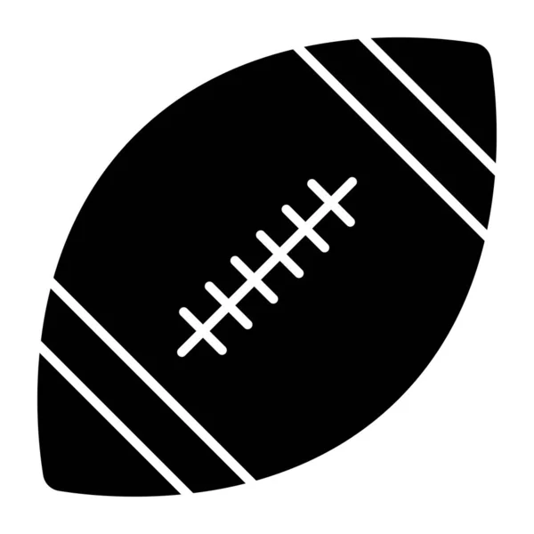 Icono Del Fútbol Americano Diseño Sólido Rugby — Archivo Imágenes Vectoriales