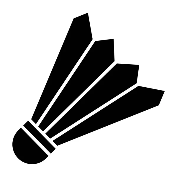 Badminton Birdie Icon Solid Design Shuttlecock — Stock Vector