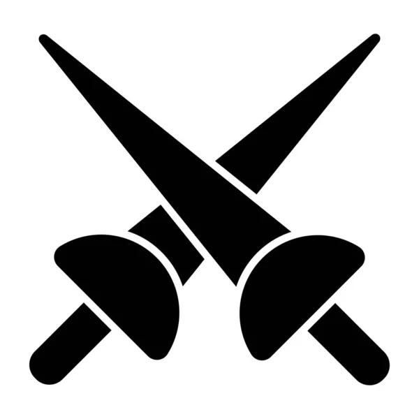 Koncepce Bitevního Nástroje Vektorový Design Křížových Mečů — Stockový vektor