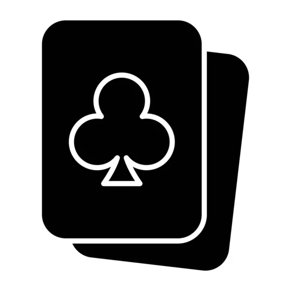 Diseño Sólido Del Icono Las Cartas Poker — Archivo Imágenes Vectoriales