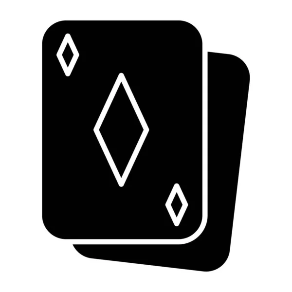Diseño Sólido Del Icono Tarjeta Poker — Vector de stock