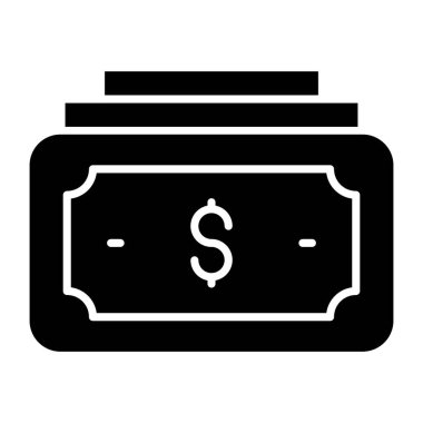 Banknote simgesi, kağıt para biriminin sağlam tasarımı 