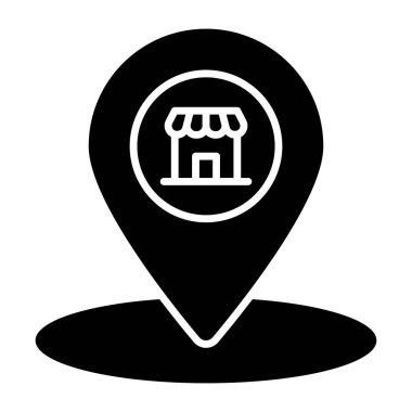 Dükkan konumunun bir simge tasarımı 