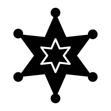 Sheriff badge icon in trendy vector design 