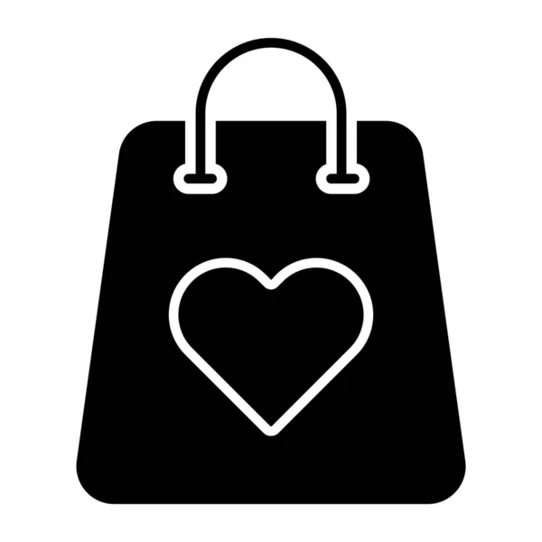 购物袋的Glyph设计图标 — 图库矢量图片