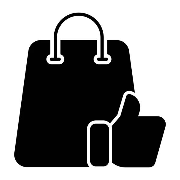ショッピングバッグのグリフデザインアイコン — ストックベクタ
