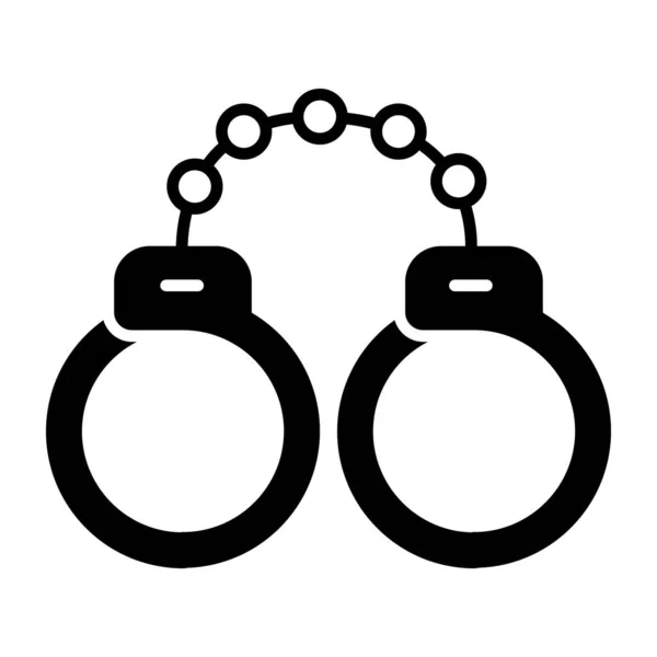 Solid Design Icon Handcuffs — Stock Vector