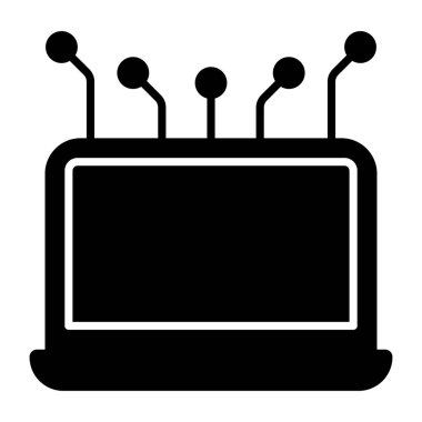 Dizüstü bilgisayar ağının mükemmel dizayn simgesi 