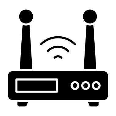 Wi-Fi yönlendiricisinin modern tasarım simgesi 