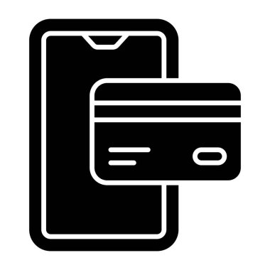 Mobil kart ödemesinin düzenlenebilir tasarım simgesi 