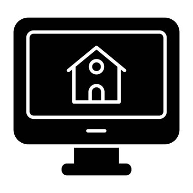 Çevrimiçi evin modern tasarım simgesi 