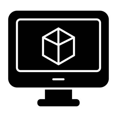 3d küpün düzenlenebilir tasarım simgesi