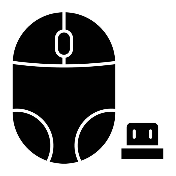 Glyph Design Icon Smart Mouse — Stock Vector