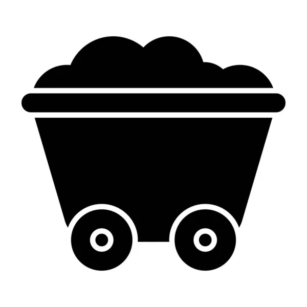 Filled Design Icon Coal Wagon — Stock Vector
