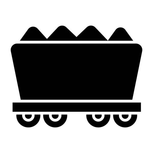 Ikona Pevného Designu Uhelného Vozíku — Stockový vektor