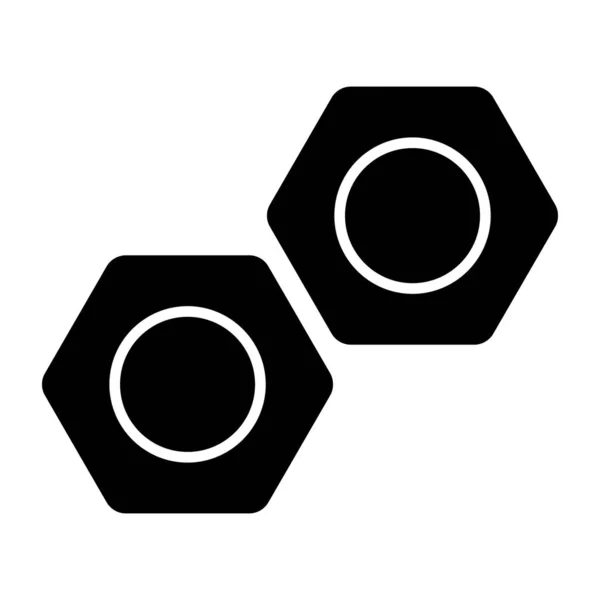 Glyph Design Ikone Der Schraubmuttern — Stockvektor