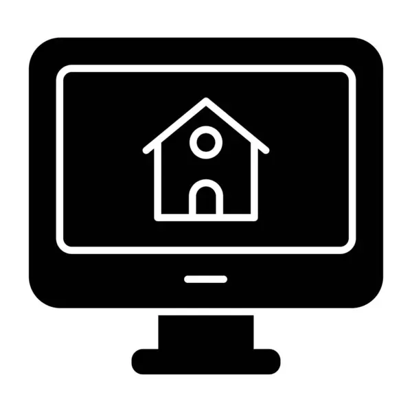 Ikona Moderního Designu Online Domova — Stockový vektor