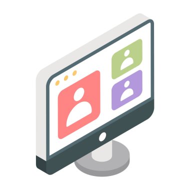 Video çağrısının Isometric tasarım simgesi