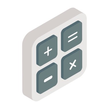 Calc işaretinin vektör tasarımı, izometrik simge