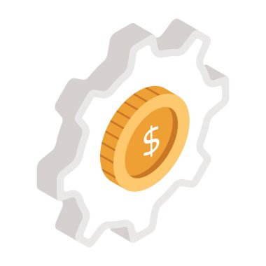 Para yönetiminin Isometric tasarım simgesi 