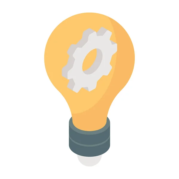 Gear Lightbulb Icon Idea Generation — Stock Vector
