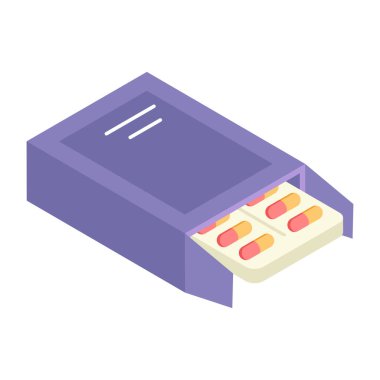 An editable design icon of pills strip