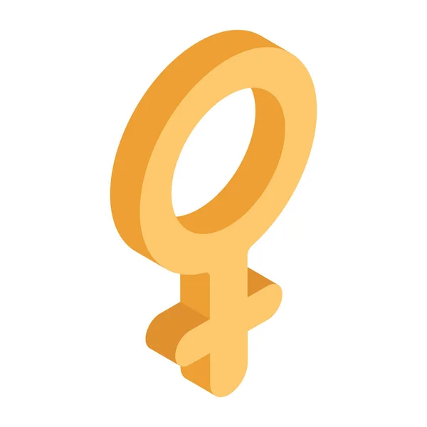 Isometric Ikon Desain Gender Perempuan - Stok Vektor