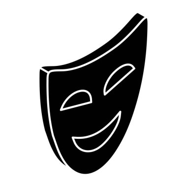       Happy face mask, theater mask icon