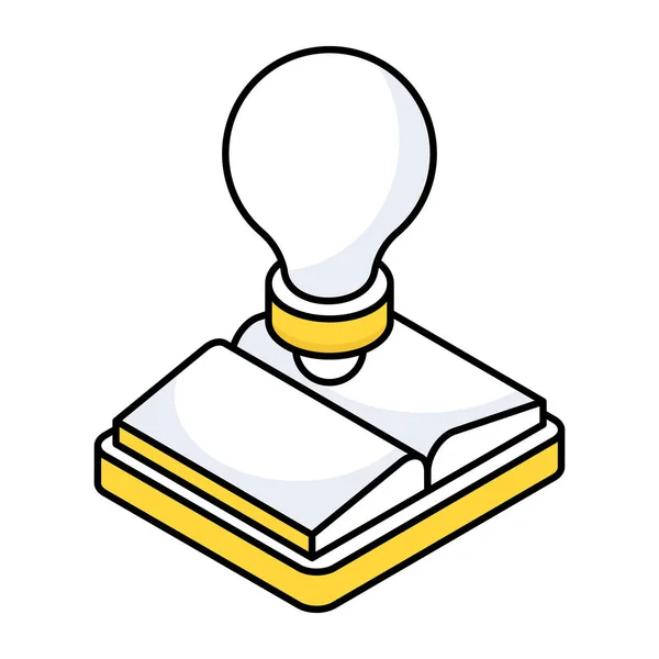 Glühbirne Mit Booklet Symbol Des Kreativen Wissens — Stockvektor