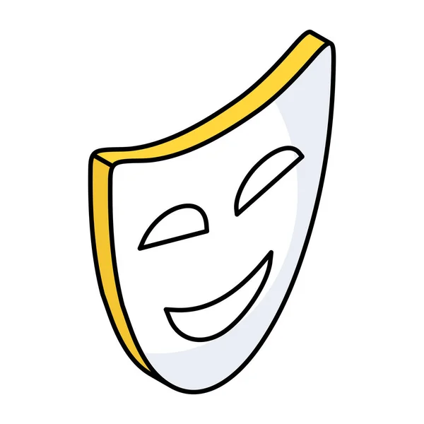 stock vector       Happy face mask, theater mask icon